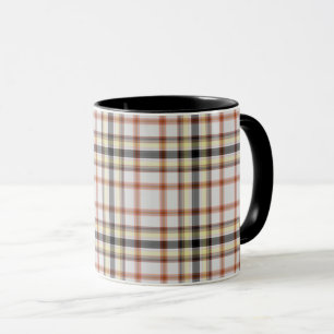 Gult av vit svart Orange Tartan Play Mugg