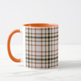 Gult av vit svart Orange Tartan Play Mugg