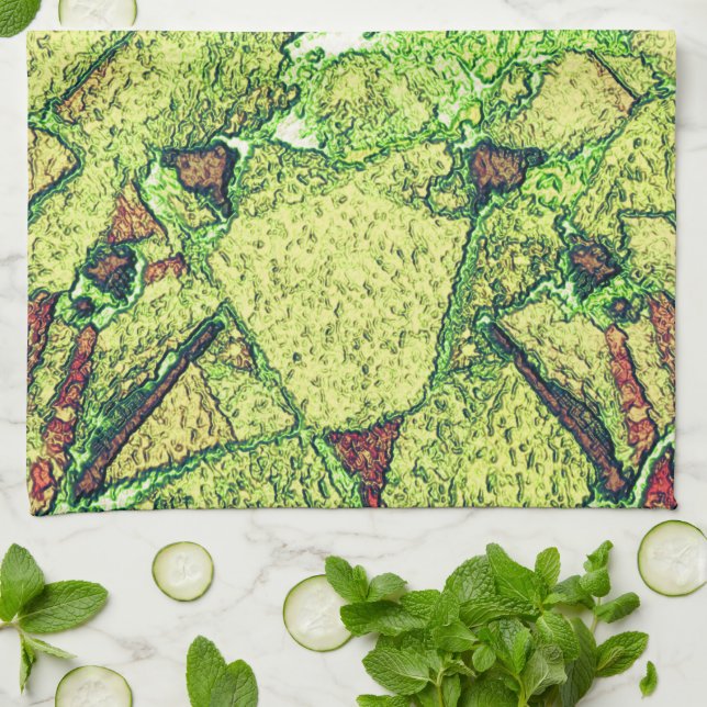 Gult av vulkanisk blek kökshandduk (Vikta)