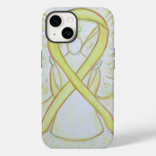 Gult Awareness Ribbon Angel Anpassningsbar iphone
