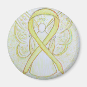 Gult Awareness Ribbon Angel Art Magnets Magnet