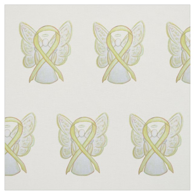 Gult Awareness Ribbon Angel Fabric Material Tyg (Provkarta)