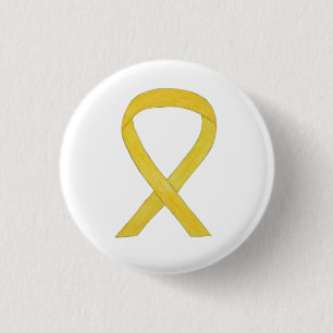 Gult Awareness Ribbon Anpassningsbar Art Stift Knapp