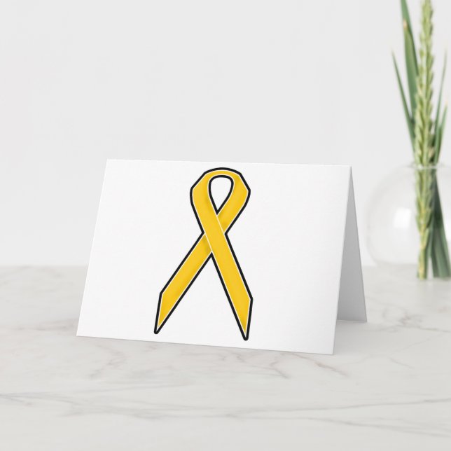 Gult Awareness Ribbon Kort (Framsida)