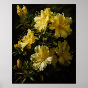 Gult Azalea Flowers Art Print Poster