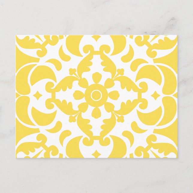 Gult Azulejos Portugisiska Medelhavet Helg Vykort (Framsida)