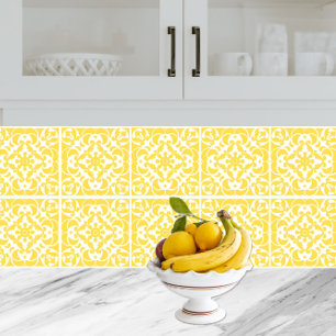 Gult Azulejos Portugisiska Medelhavet Kakelplatta