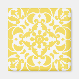Gult Azulejos Portugisiska Medelhavet Magnet