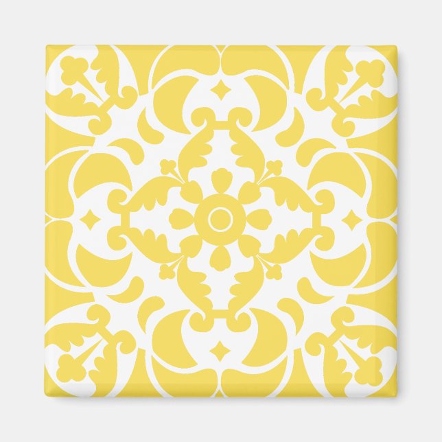 Gult Azulejos Portugisiska Medelhavet Magnet (Framsidan)