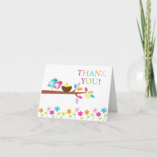 Gult Baby Birds Nest Tackkort Card