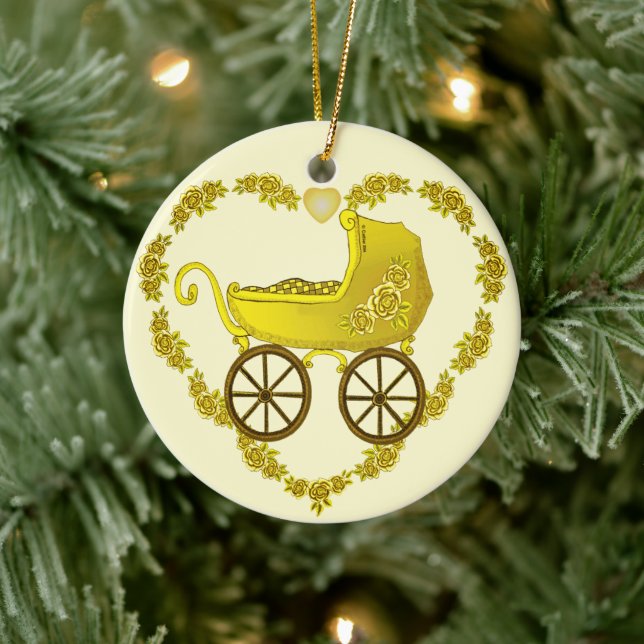 Gult Baby Buggy ornament (Träd)