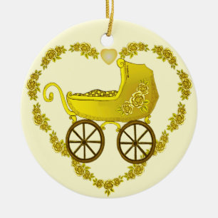 Gult Baby Buggy ornament
