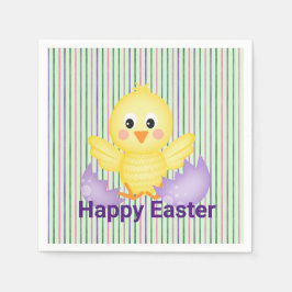 Gult Baby Chick och Lila ägg Pappersservett