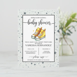 Gult Baby High Toppar Baby Shower Inbjudningar