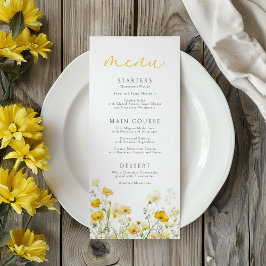 Gult Baby i Blommigten Bloom Wildblomme Baby Showe Meny