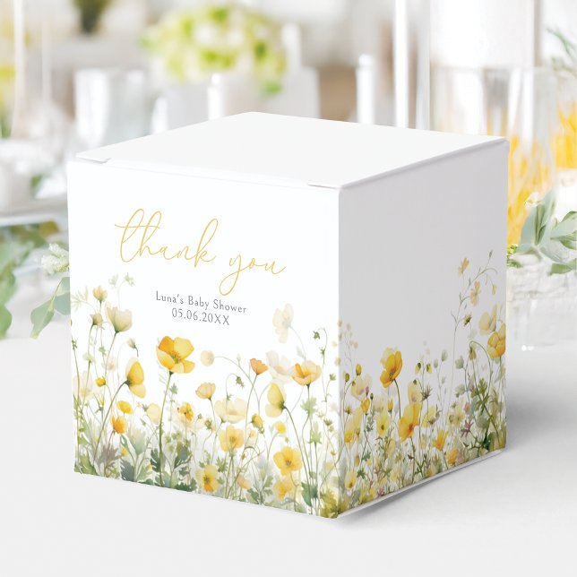 Gult Baby i Blommigten Bloom Wildblomme Baby Showe Presentaskar (Skapare uppladdad)