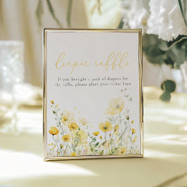 Gult Baby i Bloom WildBlomblare Raffle Poster