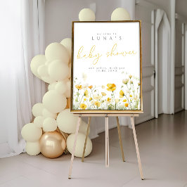 Gult Baby i Bloom Wildblommes välkomstPoster Poster