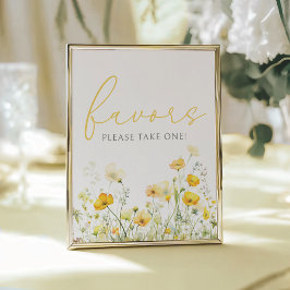 Gult Baby i bloom Wildblommes visningsfavorittecke Poster