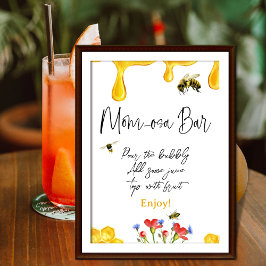 Gult Baby Shower Mamma-Osa Pub Poster