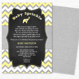 Gult baby sprinkle, babydusch inbjudningar