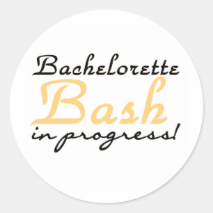 Gult Bachelorette Bash Runt Klistermärke