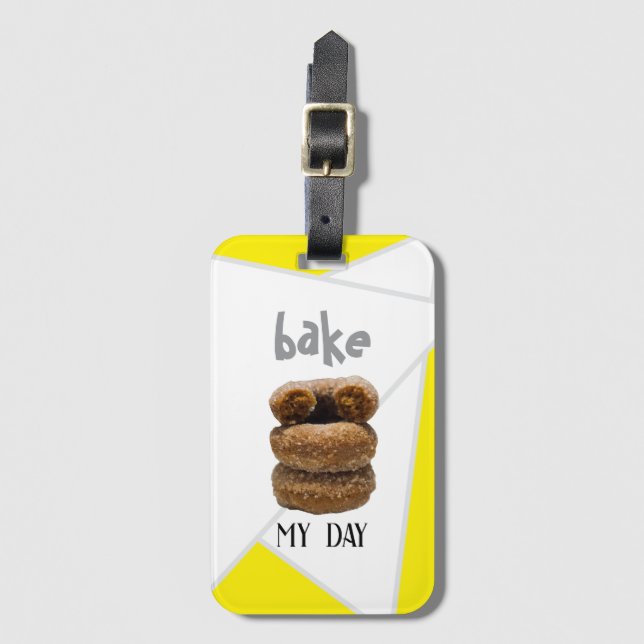 Gult Bake My Day Bagagebricka (Framsida vertikal)