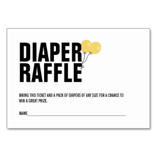 Gult Ballon Baby Shower Diaper Raffle Biljett Bordsnummer