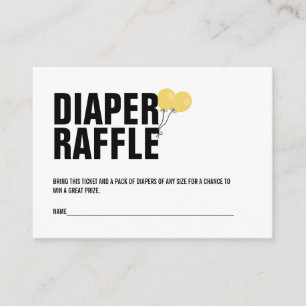 Gult Ballon Baby Shower Diaper Raffle Biljett Tilläggskort