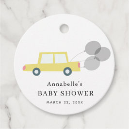 Gult Ballonger White Baby Shower Gåvor Etiketter