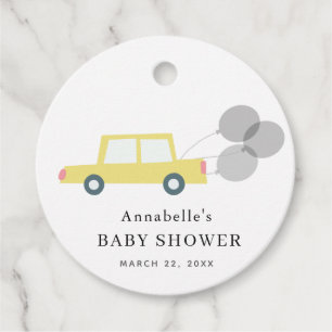 Gult Ballonger White Baby Shower Gåvor Etiketter