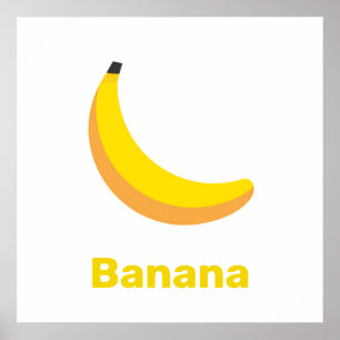 Gult banan med ord poster