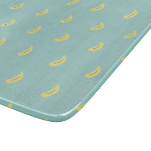 Gult banan teckning blå mönster