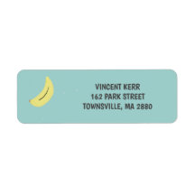 Gult banan teckning blå mönster