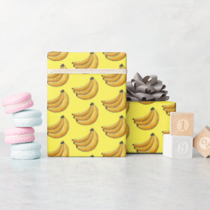 Gult Banana Bunch of Bananas Fruit Print Presentpapper