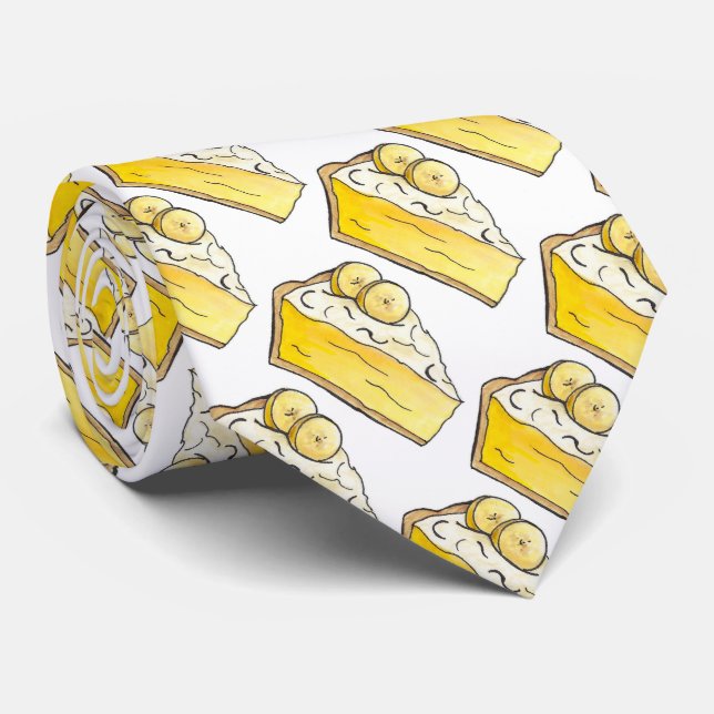 Gult Banana Cream Creme Paj Slice Foodie Tie Slips (Rullad)