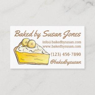 Gult Banana Cream Paj Bakery bakat av Dessert Visitkort
