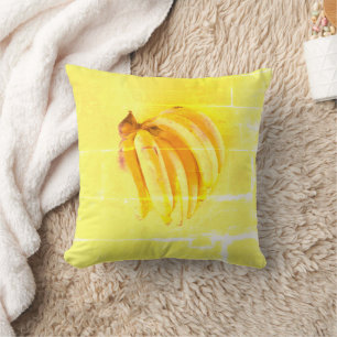 "Gult Banana" Cute Photo. Köp nu Kudde
