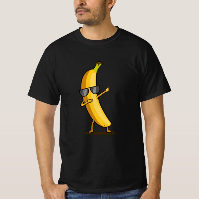 Gult Banana Dab Funny Dancing Fruit T Shirt (Framsida)