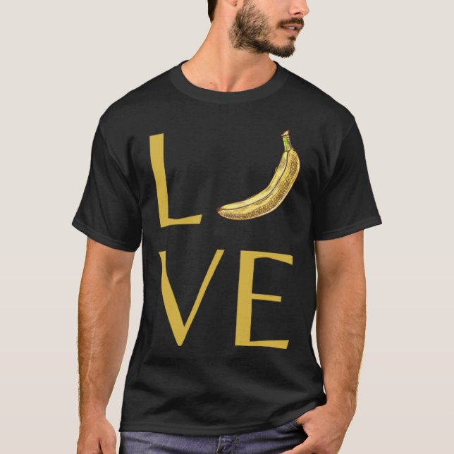 Gult Banana Kärlek T Shirt (Framsida)