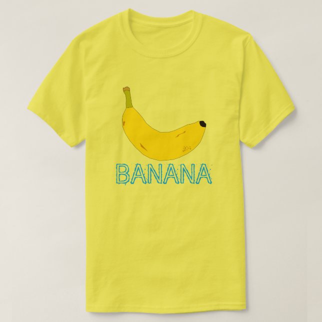 GULT BANANA OCH BLUE TEXT TRÖJA (Design framsida)