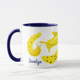 Gult Banana Slugs Personlig Illustrated Mugg