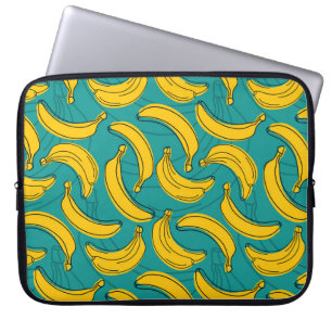 Gult Banana: Vintagen Black Outline Laptop Fodral