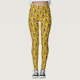 Gult Bananas Mönster Funny Leggings