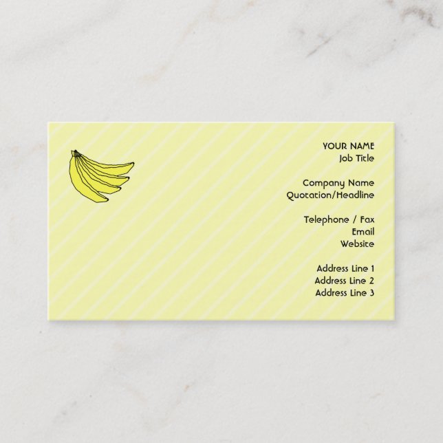 Gult Bananas. Visitkort (Framsida)