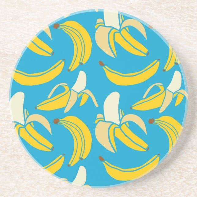 Gult bananer, blå bakgrund mönster underlägg (Framsidan)