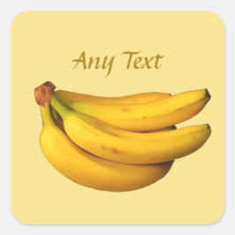 Gult bananer i ett gäng fyrkantigt klistermärke