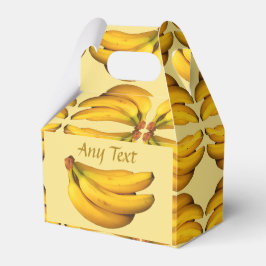 Gult bananer i ett gäng presentaskar