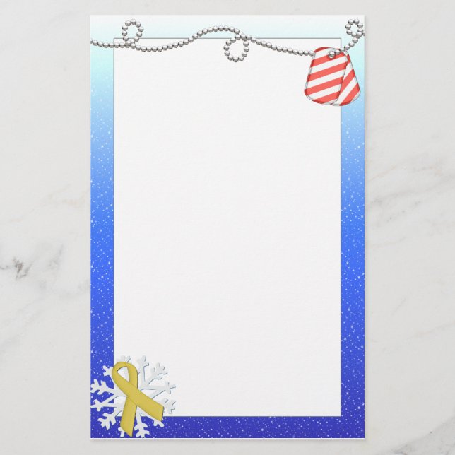 Gult band & randig hundbrickor brevpapper (Framsida)