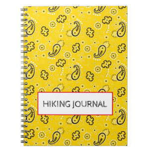 Gult Bandana Äventyr Anpassningsbar Hiking Journal Anteckningsbok